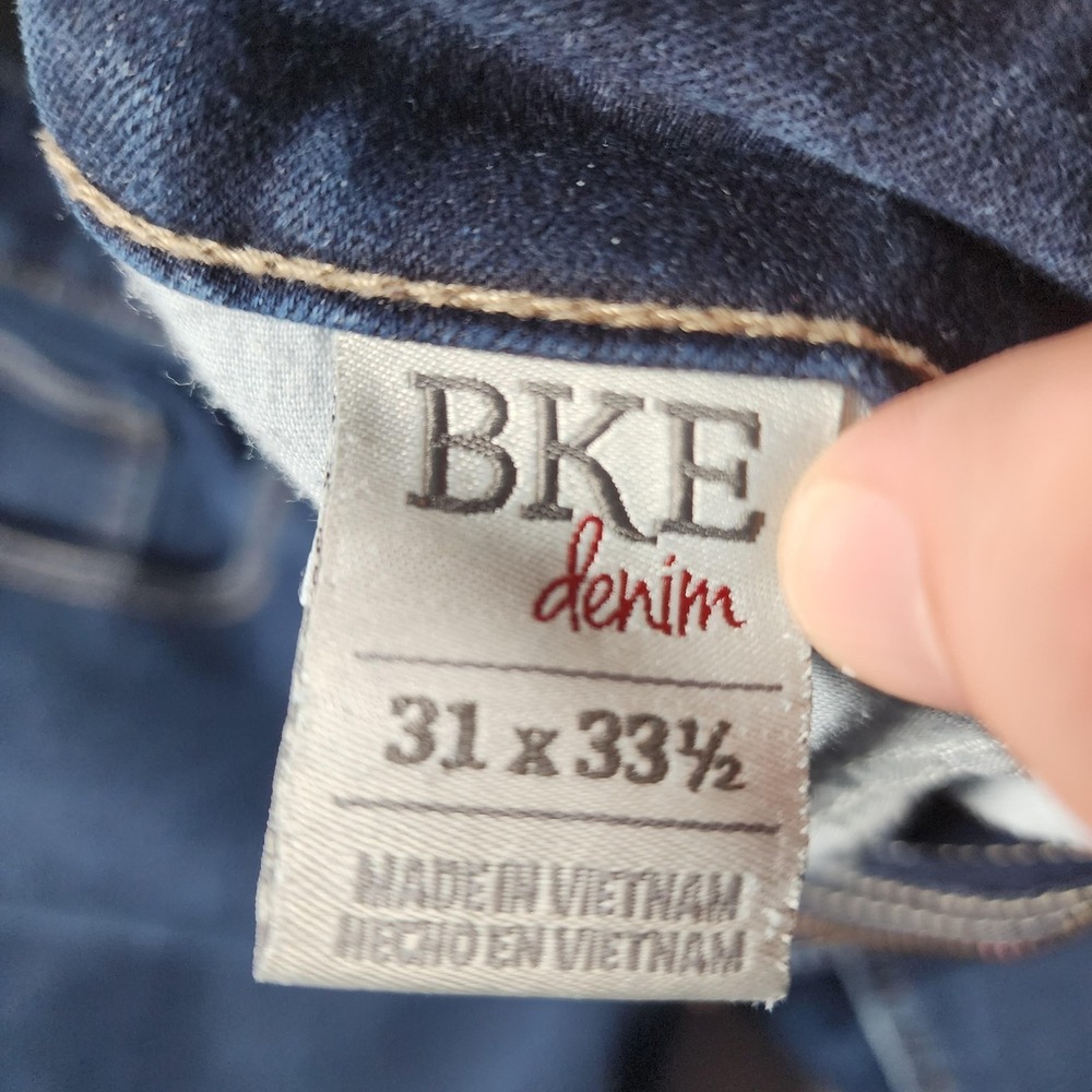 BKE Dakota Jeans Mens 31x34 (FIts 33x32) Medium Wash Blue Straight Leg Stretch - Picture 3 of 14